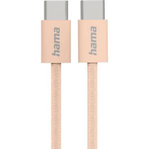 Hama Кабел за зареждане 'Fabric', USB-C - USB-C, 1 m, Nylon, оранжев (HAMA-201727)