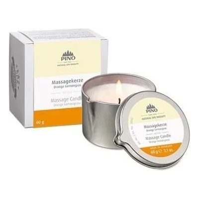 PINO Масажна свещ - портокал и лимонена трева, 60 г