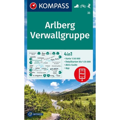 Arlberg, Verwallgruppe (Kompass - 33) - turistická mapa