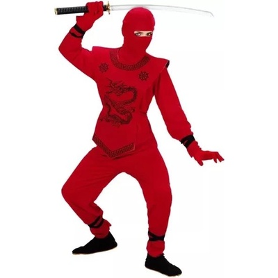 Widmann Костюм Нинджа червен дракон - размер 140 см (74537)