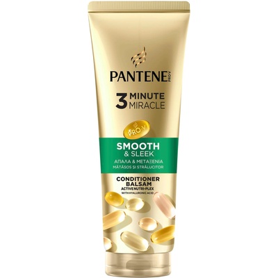 Pantene Pro-V Балсам за гладка коса Smooth & Sleek 3 Minute Miracle, 220 ml