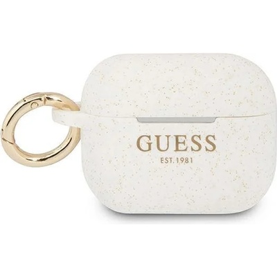Guess Калъф Guess GUAPSGGEH Silicone Glitter за Apple AirPods Pro, бял (GUE001393)