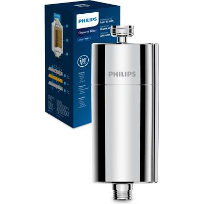 Philips Water Inline Shower Filter with 1 Replacement Cartridge - 50, 000L Capacity, Reduces Chlorine by up to 99%, Fits All Standard Hoses and Fittings, Chrome - AWP1775CH/10