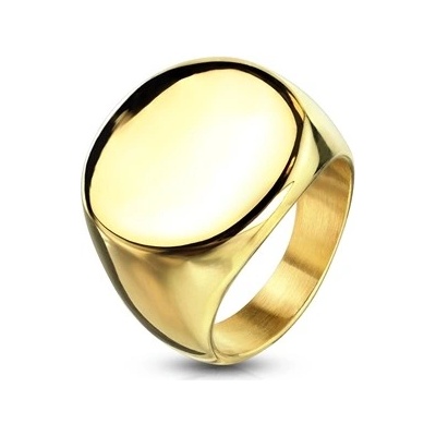 Šperky4U Zlacený pečetní ocelový prsten OPR1751GD