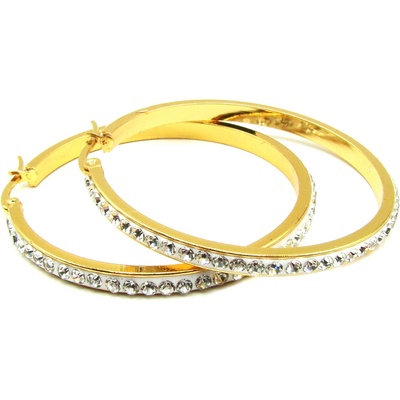 RajSperku Dámské Náušnice KRUHY GOLD 45 mm z Chirurgické oceli NS260183