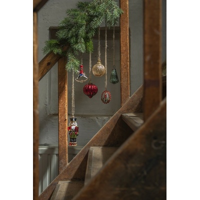 Clayre & Eef Zlatá skleněná vánoční ozdoba koule - Ø 7*9 cm