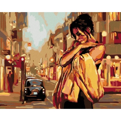 zuty Malování podle čísel Osamělá žena na ulici 50 x 40 cm vypnuté plátno na rám