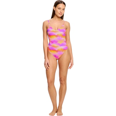 Modibodi menštruačné plavky Sunset V Neck One Piece Light Hazy Pink MPMSVNOPLHP