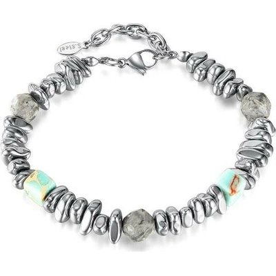 Impress Jewelry náramek z hematitových korálků a kamenem Tarzan GS1548