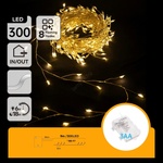 Aigostar - LED външен коледен гирлянд 300xLED/8 функции 3xAA 9, 3m IP44 топла бяла светлина (AI2423)