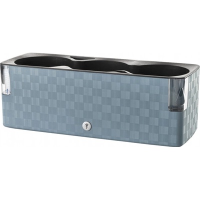 PLASTKON Truhlík samozavlažovací Cobble TRIO + Aqua systém modro sivý - 40x14x14cm