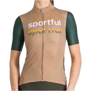 Sportful Дамска фланелка с къс ръкав за колоездене Sportful Women's Supergiara Logo 2 Jersey Cycling jersey - Desert Sand (156-2759-0213)