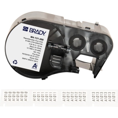 Brady M4-131-498 / 170788, 25.40 mm, Vinyl, черно копиране / бял фон (170788)