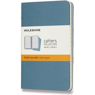 Moleskine Sešity Cahier A6 linkovaný 3 ks tmavě tyrkysové
