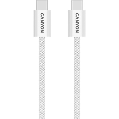 Кабел CANYON cable OnWire 60MG C-C 60W Magnet Braided 1m White (CND-CCMG60AB15W)