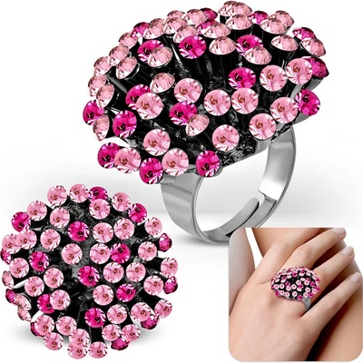 Дамски пръстен с розови цирконии