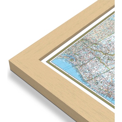 National Geographic USA - nástěnná mapa Classic 178 x 125 cm Varianta: mapa v dřevěném rámu, Provedení: Pegi přírodní