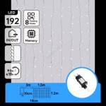 Aigostar Aigostar-LED Външна коледна гирлянда 192xLED/8 функции 4, 5x1, 2m IP44 студено бяла (AI3088)