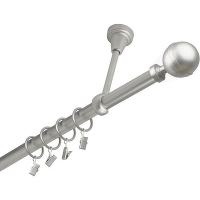 OK-GarnýžeCZ Garnýž kovová jednořadá 16mm Kalisto satina 310 cm do stropu / kroužky s žabkou