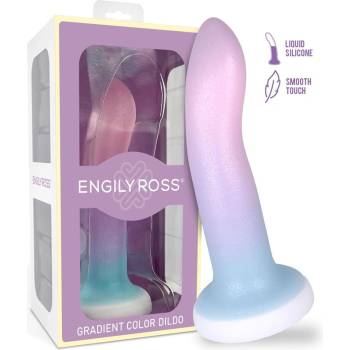 Engily Ross Dildox Color Gradient Liquid Silicone Dildo S 13.6cm Blue-Pink