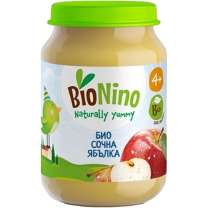BioNino Био плодово пюре BioNino - Ябълки, 4 м+, 190 g (BN2133) - baby