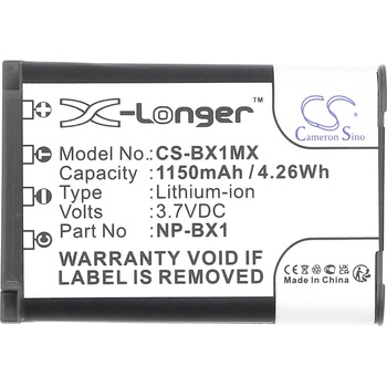 Cameron sino SONY NP-BX1 LiIon - Батерия за фотоапарат, 3.7 V, 1150 mAh Cameron Sino; CS-BX1MX (CS-BX1MX)