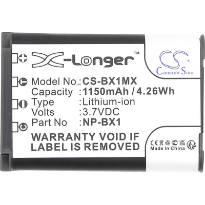 Cameron sino SONY NP-BX1 LiIon - Батерия за фотоапарат, 3.7 V, 1150 mAh Cameron Sino; CS-BX1MX (CS-BX1MX)