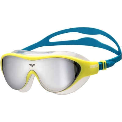 Детски плувни очила Arena Kid's The One Mask Mirror Swimming goggles - Silver / Soft Green / Blue Cosmo - размер One Size (205-5130-0211)