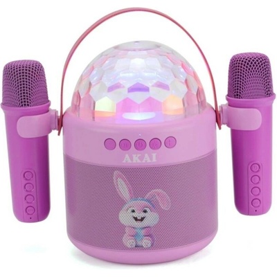 AKAI JoyBox Kids detský karaoke set s reproduktorom 2 bezdrôtovými mikrofónmi a RGB LED
