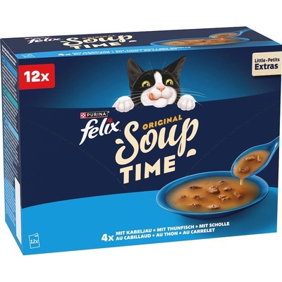 Felix Soup Multipack treska, tuniak a platýs 12 x 48 g
