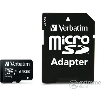 Image 1 of Verbatim microSDXC Pro 64GB UHS-I/C10/U3 47042/MVMS64GP