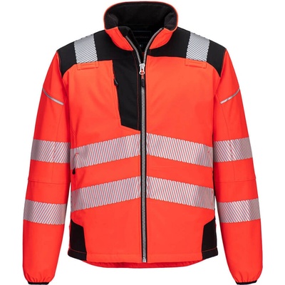 Portwest T402 bunda PW3 Hi Vis Softshell oranžová červená čierna