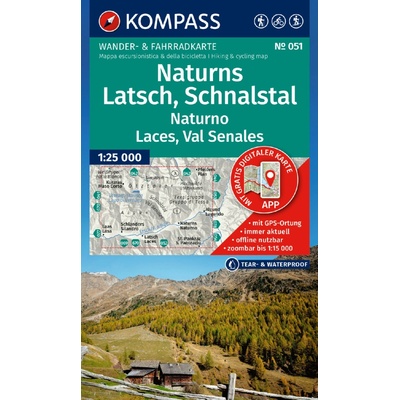 051 Naturns, Latsch, Schnalstal 1: 25 000 KOMPASS