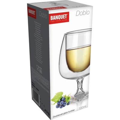 Banquet Pohár dvojstenný na nohe DOBLO 150 ml