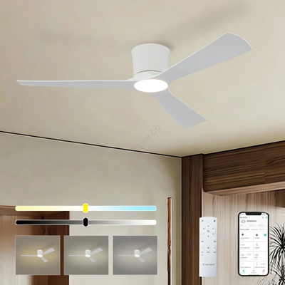 ZEVENTI - LED таванен вентилатор AUREX LED/24W/230V Wi-Fi Tuya бял + с дистанционно управление (ZV0078)