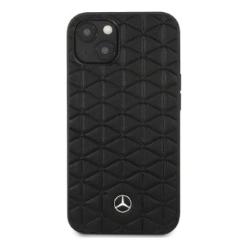 Púzdro Mercedes Genuine Leather Quilted iPhone 13 mini čierna farba