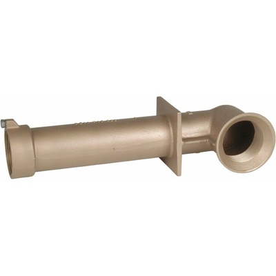 Hugo Lahme průchod stěnou, červený bronz, vnitřní závit 2" x 2", délka 300 mm, úhel 90°, pro keramické bazény