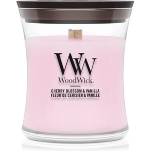 WoodWick Cherry Blossom & Vanilla ароматна свещ с дървен фитил 85 гр