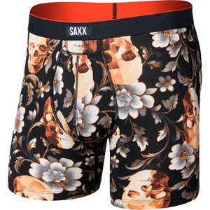 Saxx Мъжко синтетично термобельо Saxx Multi-Sport Mesh Boxer Brief Fly Synthetic base layer - Gold Skull / Black - размер XL (014-2278-0814)