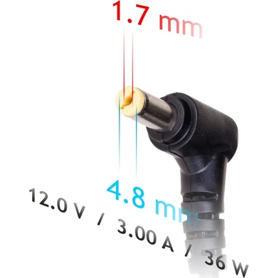 Akyga AK-ND-49 12V 3A 36W 4.8*1.7 - neoriginálne