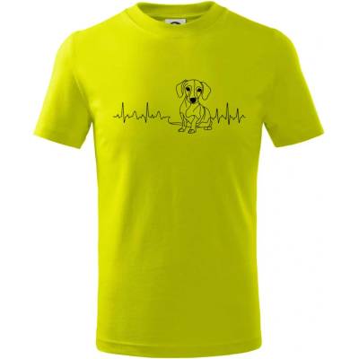 EKG krivka jazvečík tričko detské Limetková