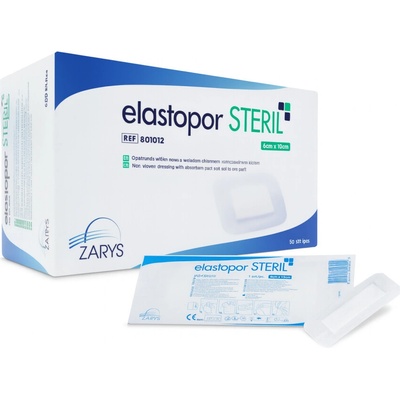 Elastopor Netkané krytí s absorpční vložkouSTERIL 6 x 10 cm 50 ks