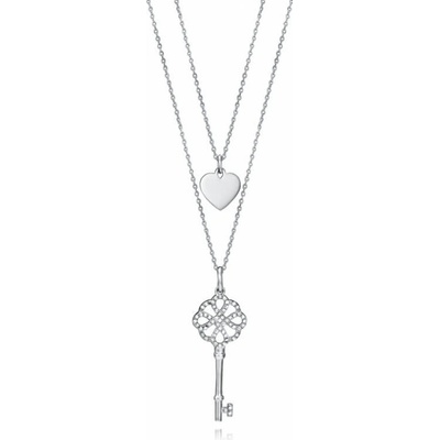 Viceroy Dvojitý oceľový náhrdelník s príveskami Fashion 15063C01010