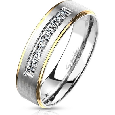 Spikes USA Dámský ocelový prsten se zirkony OPR0109 6