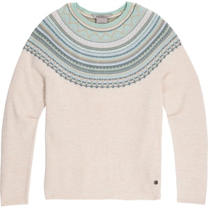 Royal Robbins Дамски пуловер Royal Robbins Women's Westlands Fairisle Crew Merino jumper - Chalk Htr Manzanita Pt (105-6806-0413)
