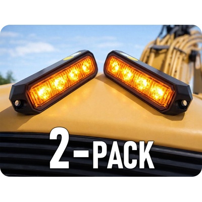 TruckLED LED CREE výstražné svetlo, 12W, 12-24V oranžové, IP67/2-PACK! [LW0025-ALR-1]