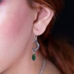 Alchemy gothic Обици ALCHEMY GOTHIC - Tears Of The Moon-Green Tear - E477G