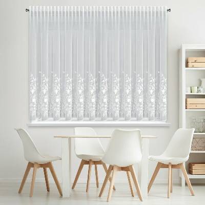 Vyšívaná záclona ROSIE s riasiacou páskou 350x150cm - biela