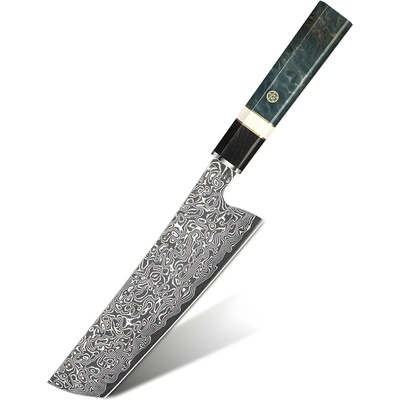 HARAHU Дамаски кухненски нож ZE-37470 - Nakiri / Зелена / Черна KP37470