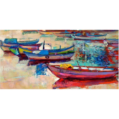 Foto obraz sklenený horizontálny farebné lodičky 100x50 cm